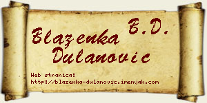 Blaženka Dulanović vizit kartica